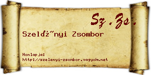 Szelényi Zsombor névjegykártya