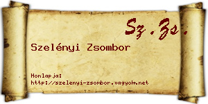 Szelényi Zsombor névjegykártya